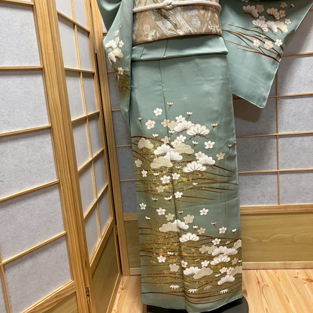 7151# Japanese Kimono Vintage Womens Silk Fabric Robe Kimono only sold