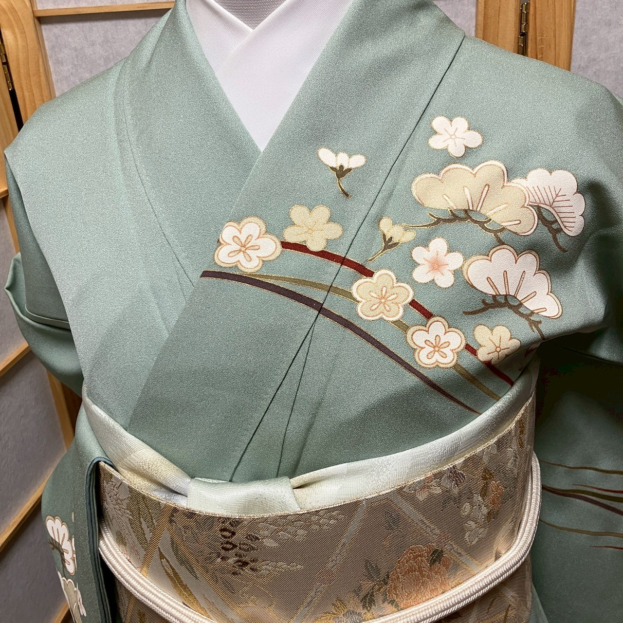 7151# Japanese Kimono Vintage Womens Silk Fabric Robe Kimono only sold