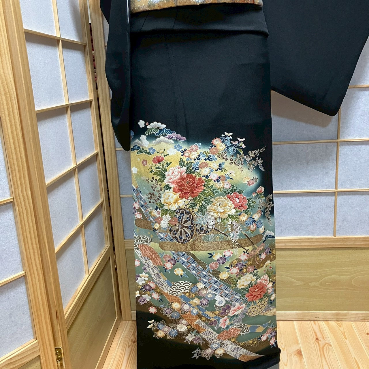 7152# Japanese Tomesode Kimono Vintage Womens Silk Fabric Robe Kimono only sold