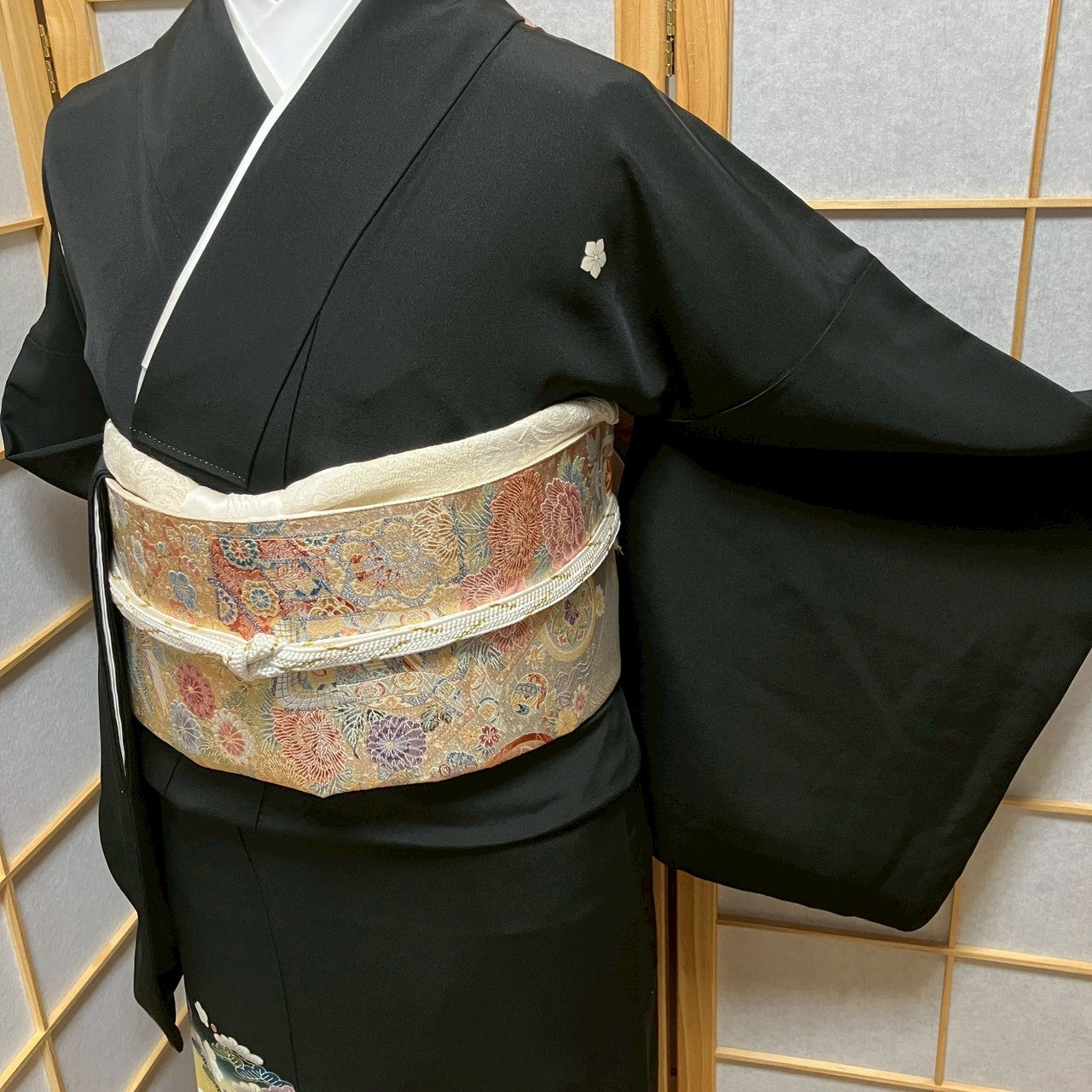 7152# Japanese Tomesode Kimono Vintage Womens Silk Fabric Robe Kimono only sold