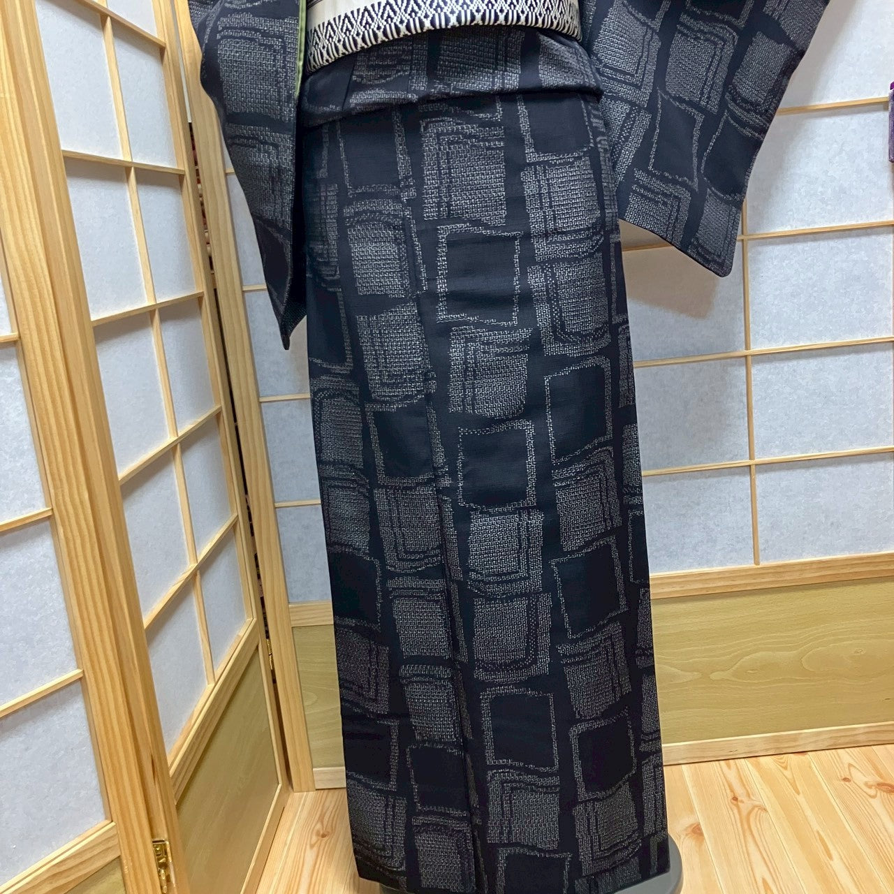 7153# Japanese Kimono Vintage Womens Silk Pongee Fabric Robe Kimono only sold