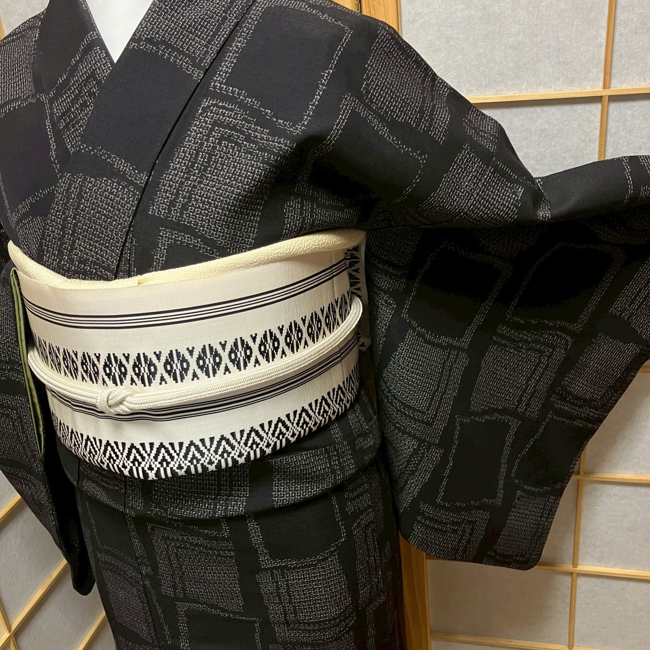 7153# Japanese Kimono Vintage Womens Silk Pongee Fabric Robe Kimono only sold