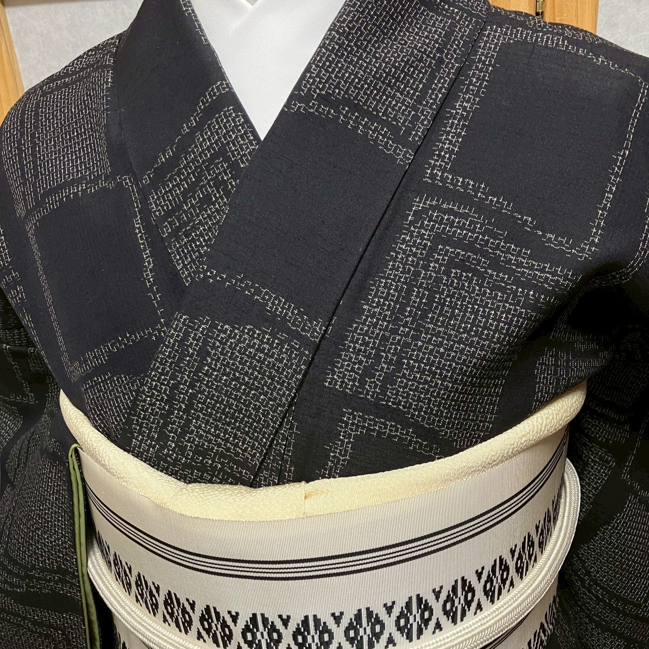 7153# Japanese Kimono Vintage Womens Silk Pongee Fabric Robe Kimono only sold