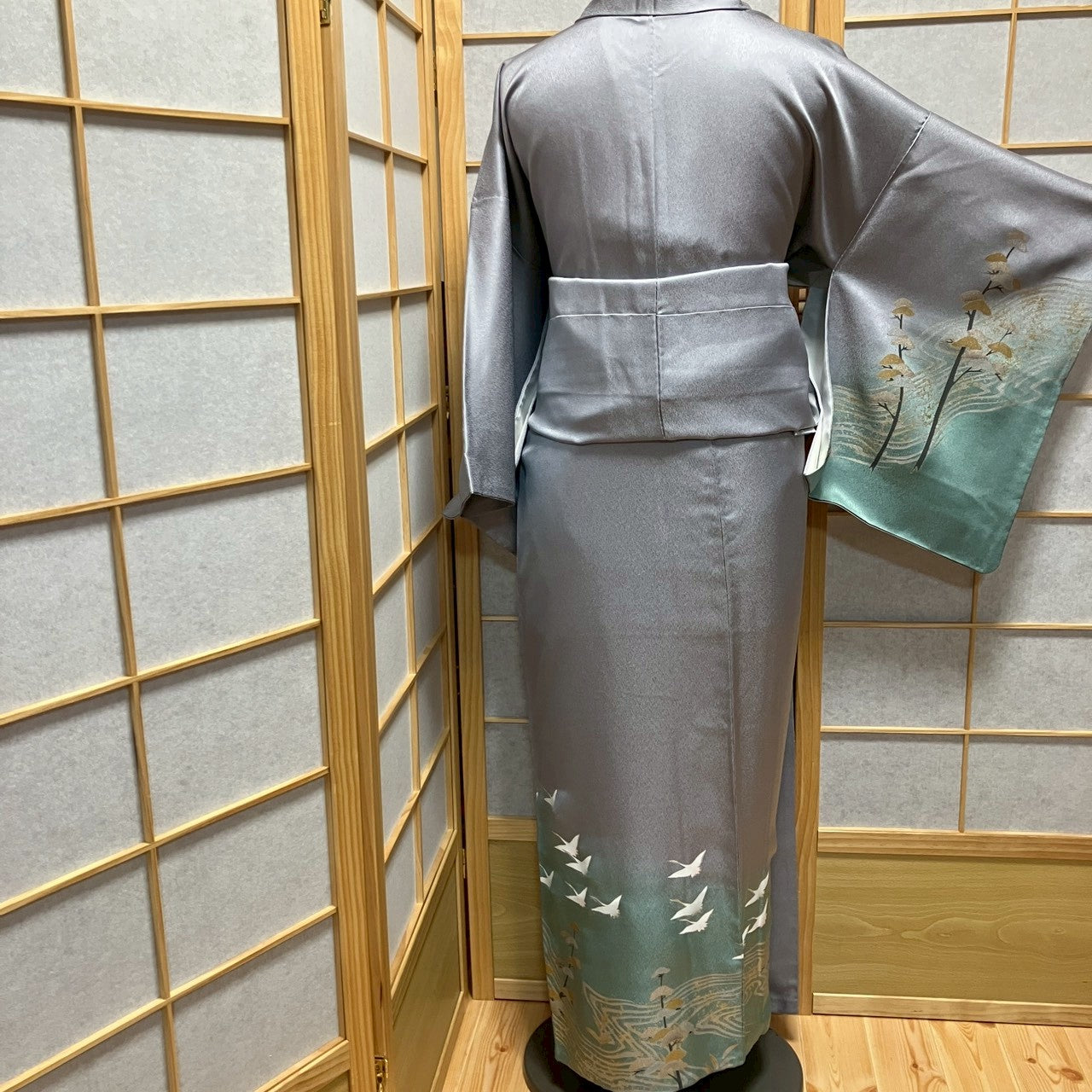 7154# Japanese Kimono Vintage Womens Silk Fabric Robe Kimono only sold