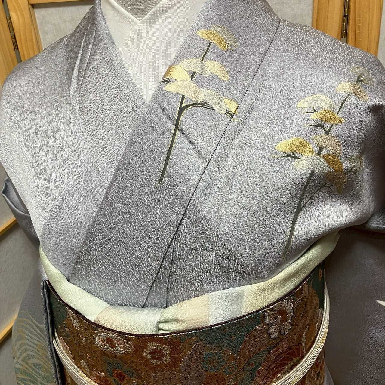 7154# Japanese Kimono Vintage Womens Silk Fabric Robe Kimono only sold