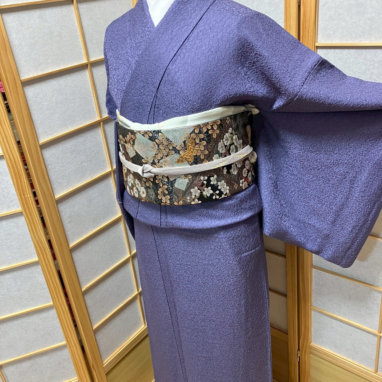 7157# Japanese Plain Kimono Vintage Womens Silk Fabric Robe Kimono only sold