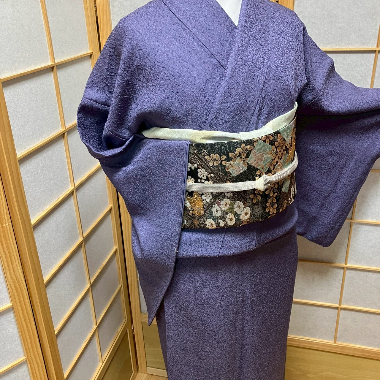 7157# Japanese Plain Kimono Vintage Womens Silk Fabric Robe Kimono only sold