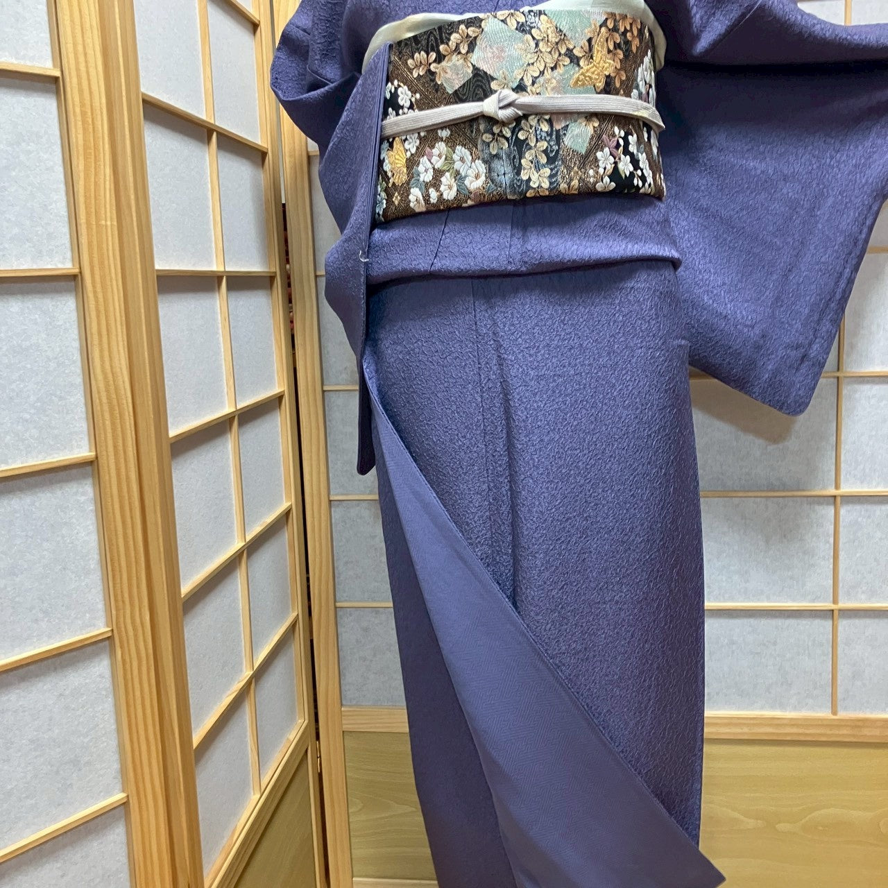 7157# Japanese Plain Kimono Vintage Womens Silk Fabric Robe Kimono only sold