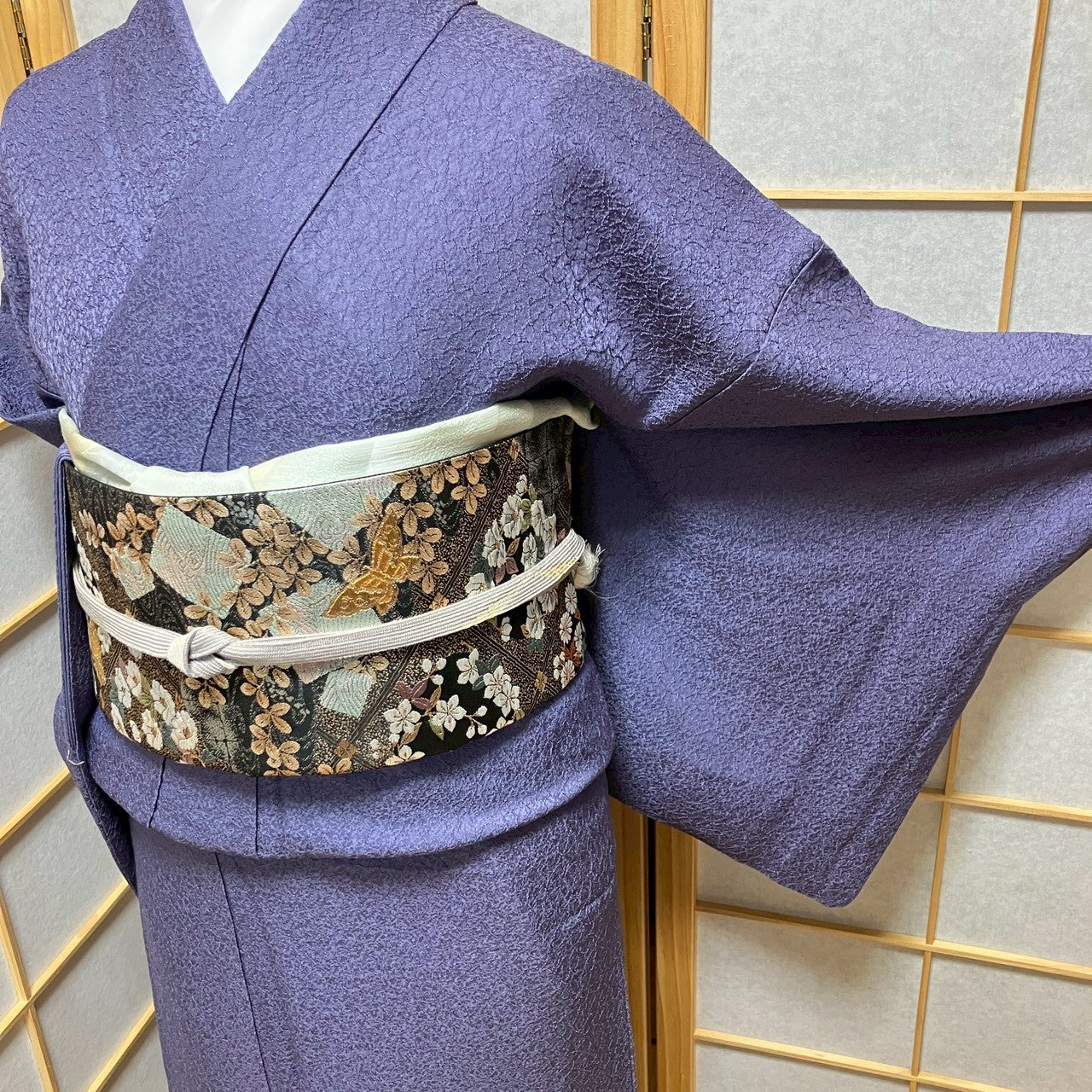 7157# Japanese Plain Kimono Vintage Womens Silk Fabric Robe Kimono only sold