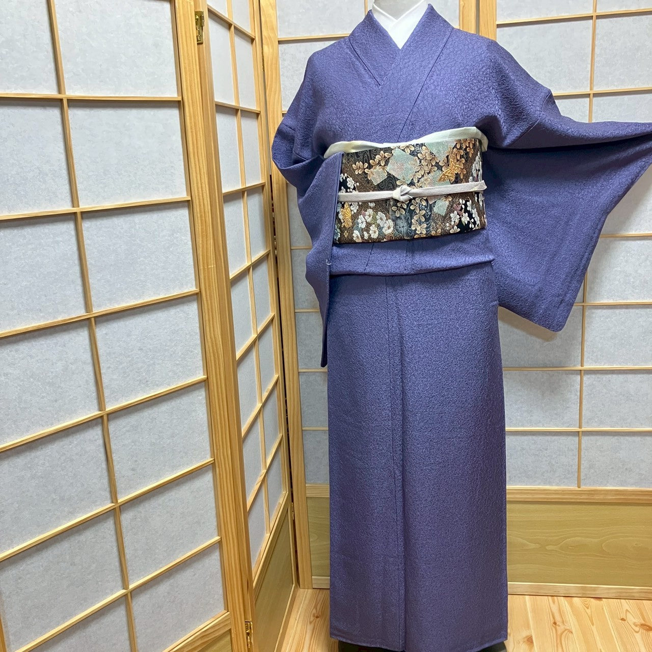7157# Japanese Plain Kimono Vintage Womens Silk Fabric Robe Kimono only sold
