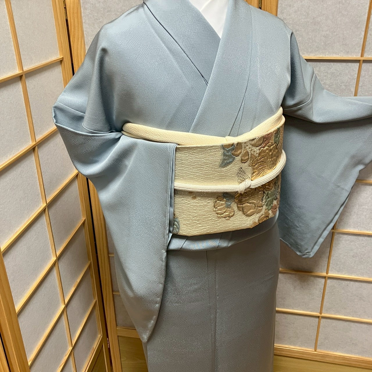 7158# Japanese Plain Kimono Vintage Womens Silk Fabric Robe Kimono only sold