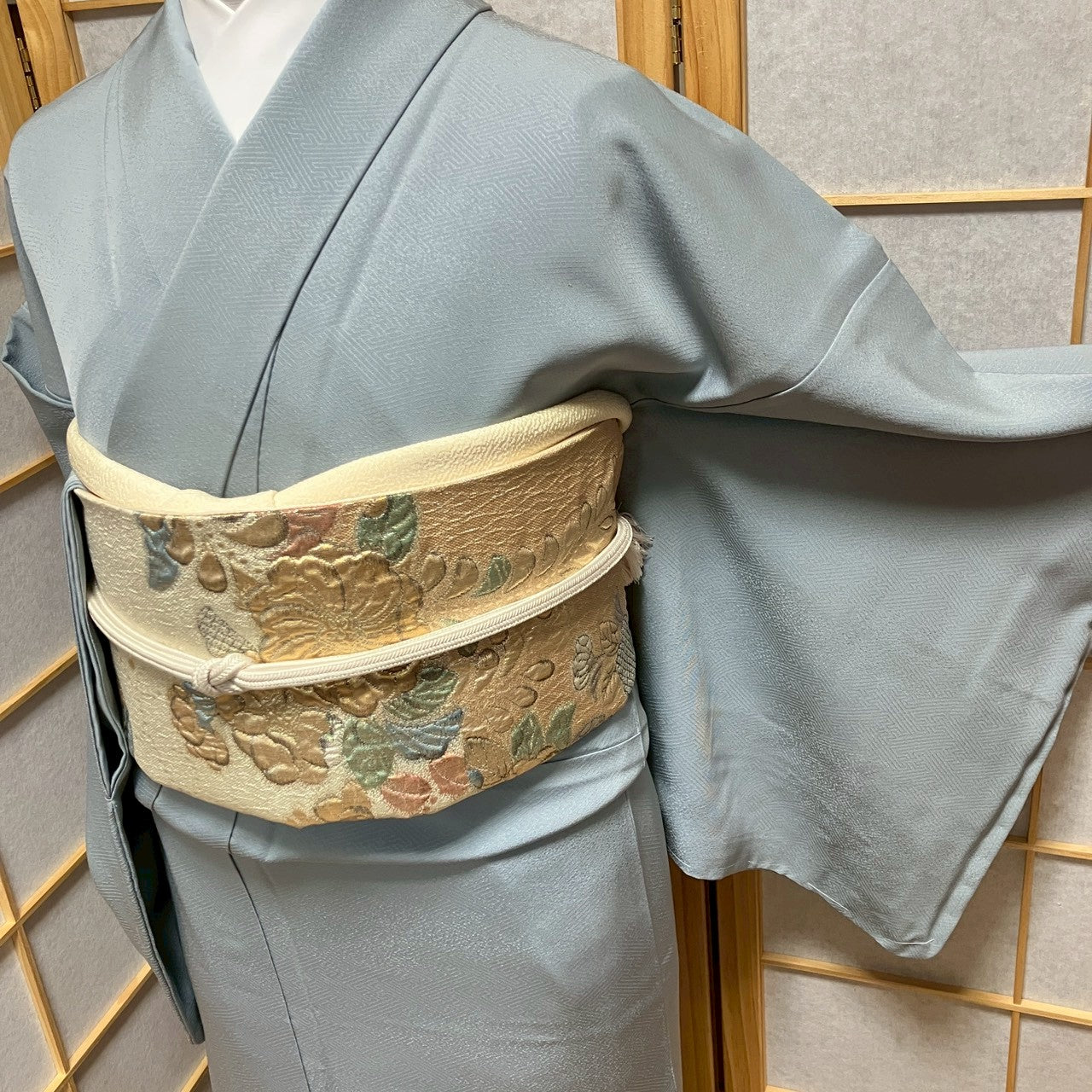 7158# Japanese Plain Kimono Vintage Womens Silk Fabric Robe Kimono only sold