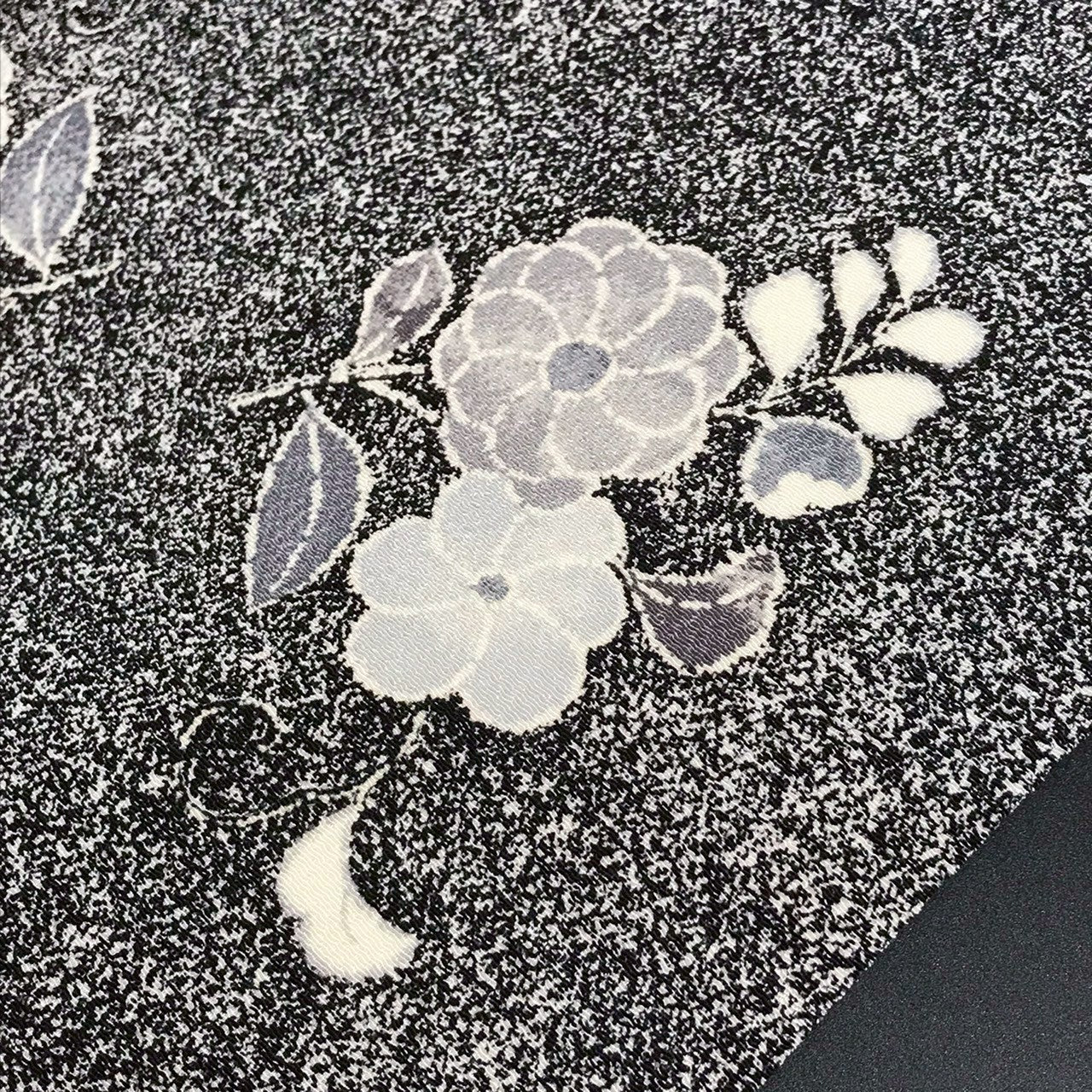 7081# Japanese Vintage Nagoya Obi Belt Kimono Fabric Silk Traditional black