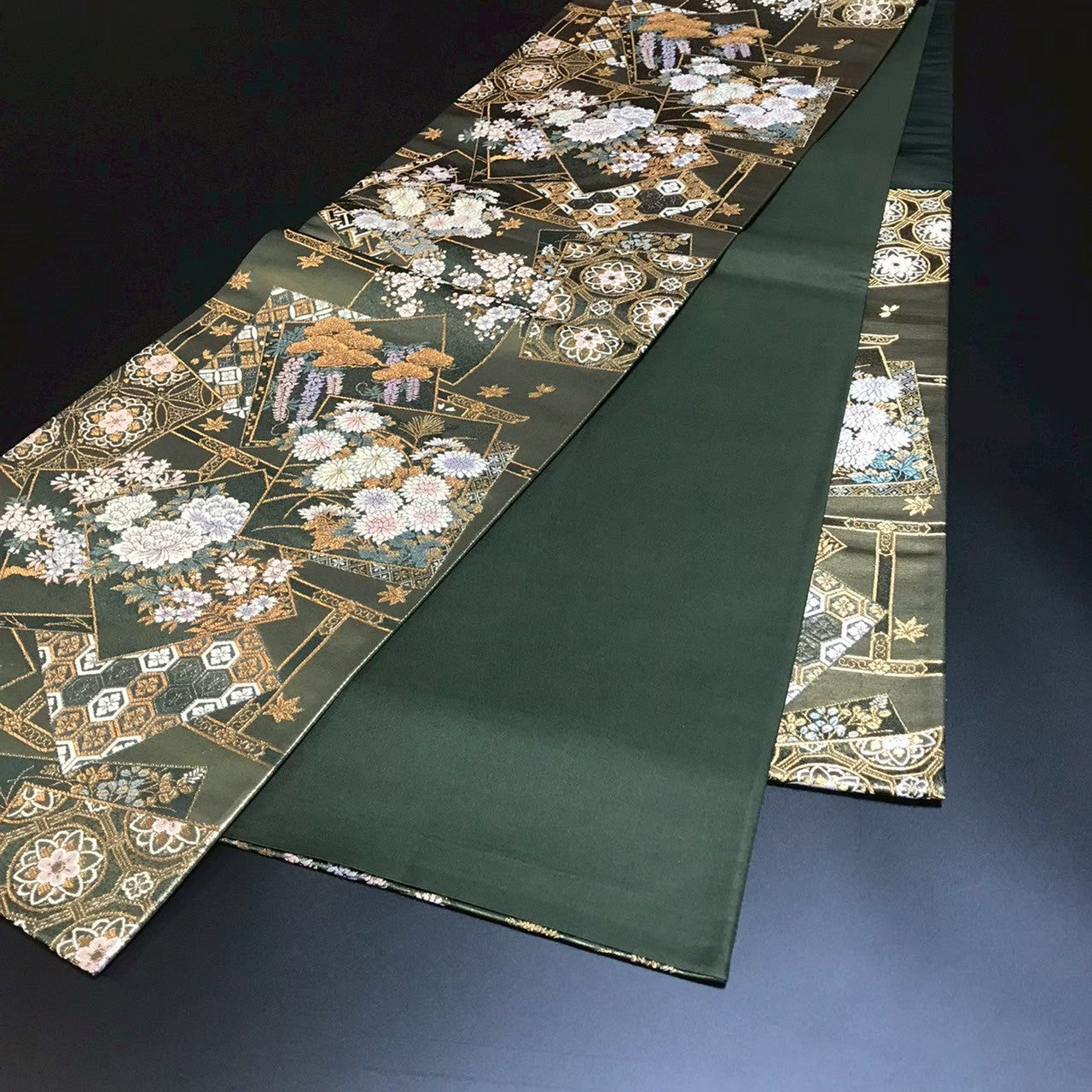 7194# Japanese Vintage Fukuro Obi Belt Kimono Fabric Silk Traditional
