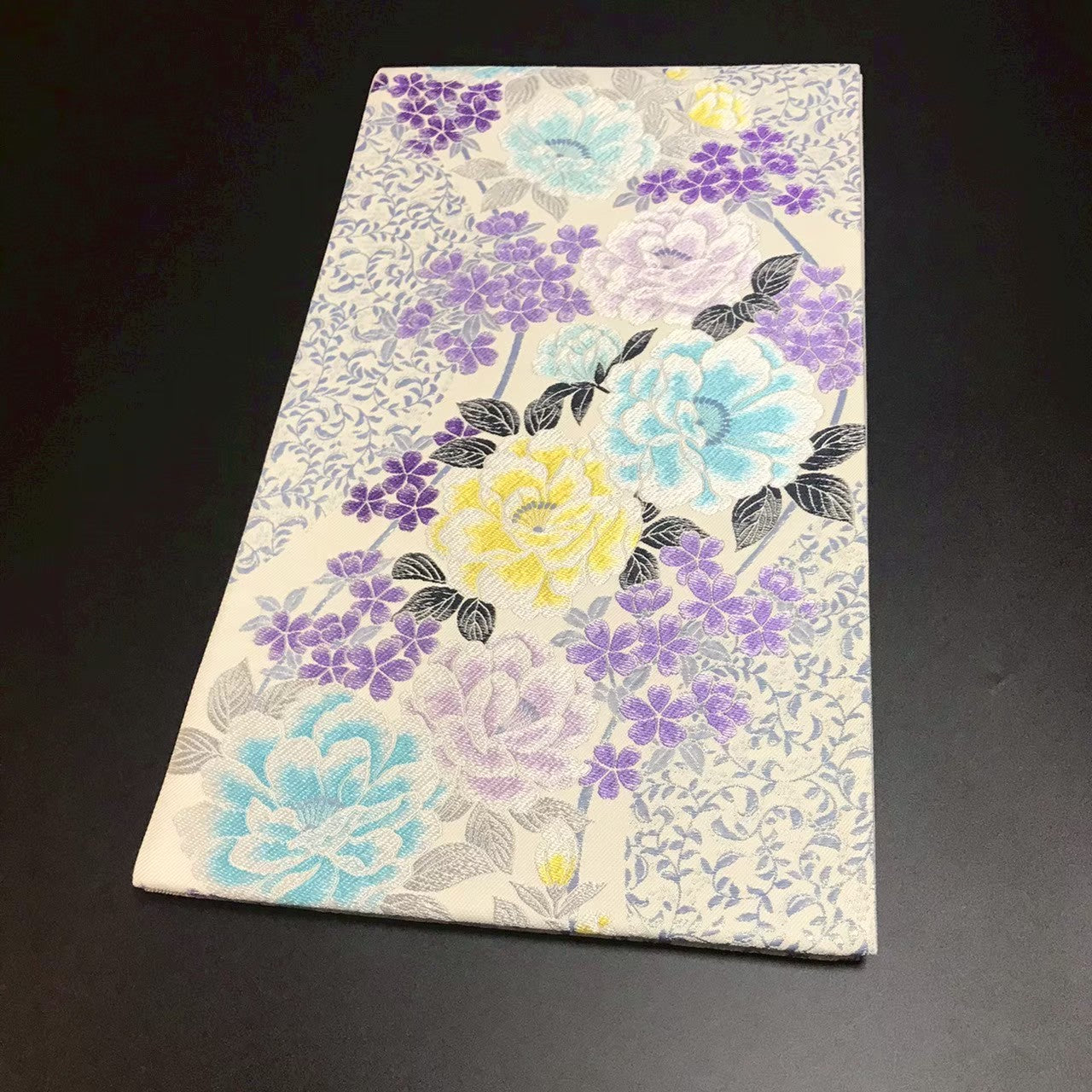 7199# Japanese Vintage Fukuro Obi Belt Kimono Fabric Silk Traditional Embroidery