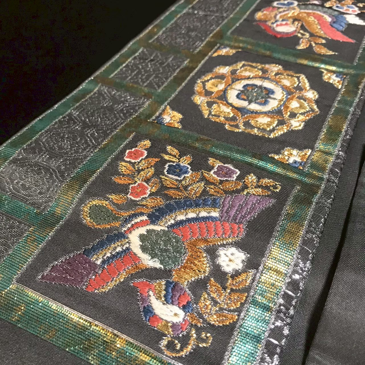 7201# Japanese Vintage Nagoya Obi Belt Kimono Fabric Silk Traditional