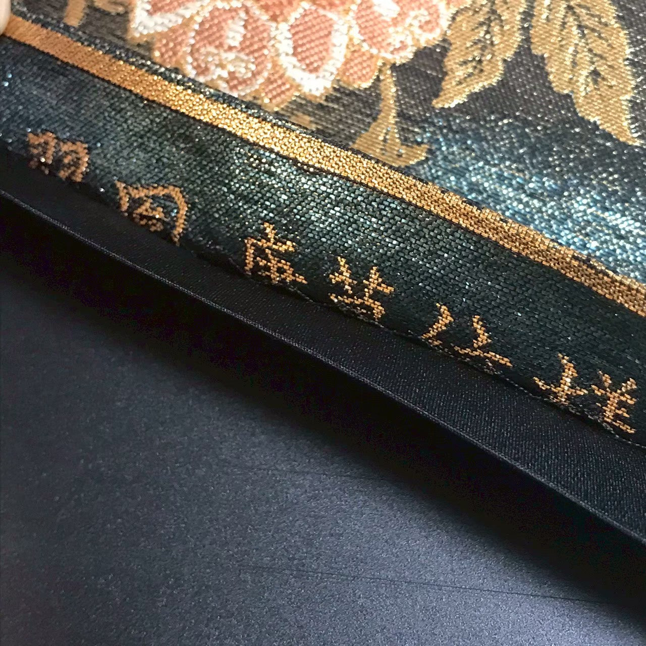 7202# Japanese Vintage Fukuro Obi Belt Kimono Fabric Silk Traditional