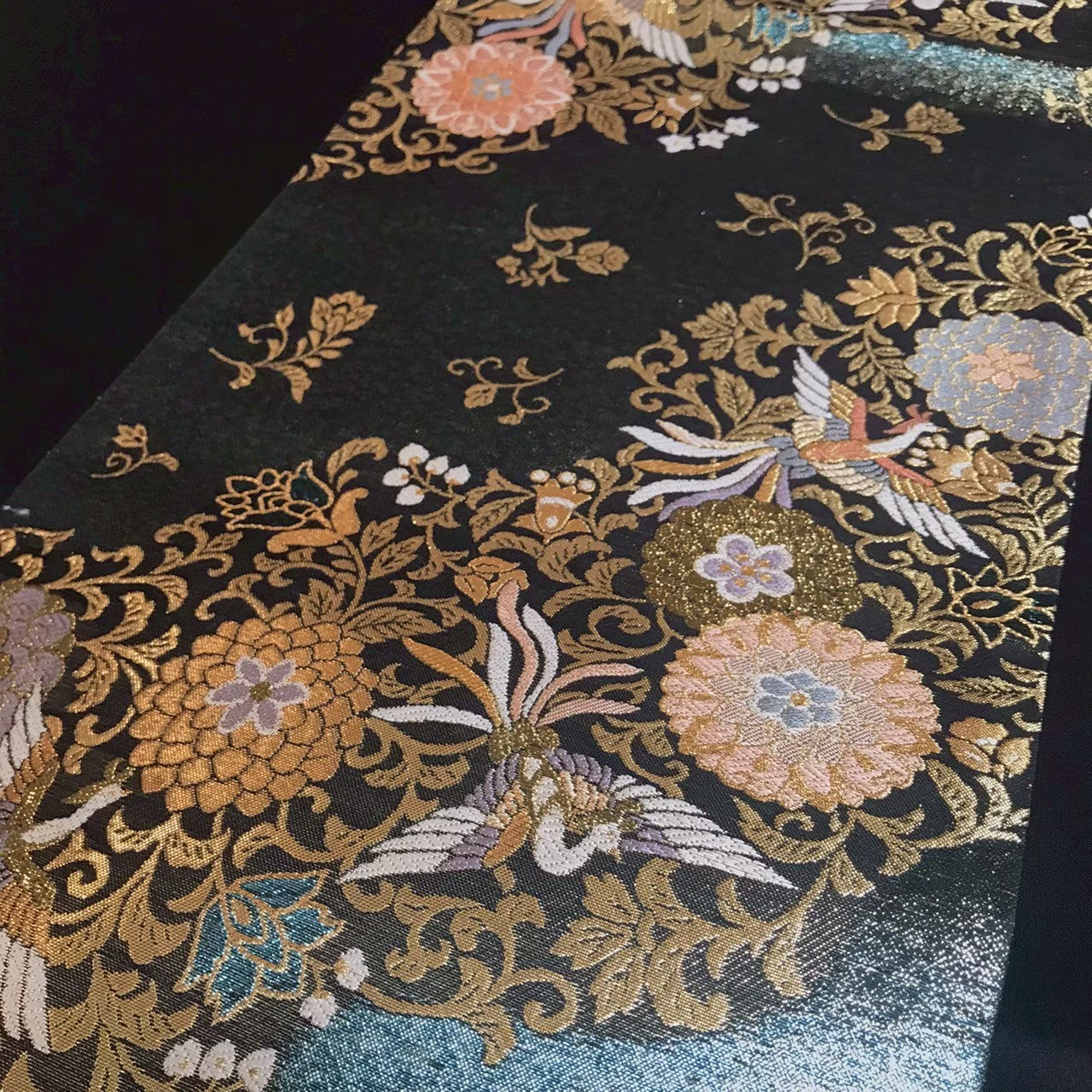 7202# Japanese Vintage Fukuro Obi Belt Kimono Fabric Silk Traditional