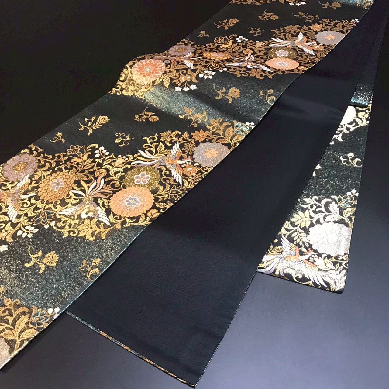 7202# Japanese Vintage Fukuro Obi Belt Kimono Fabric Silk Traditional