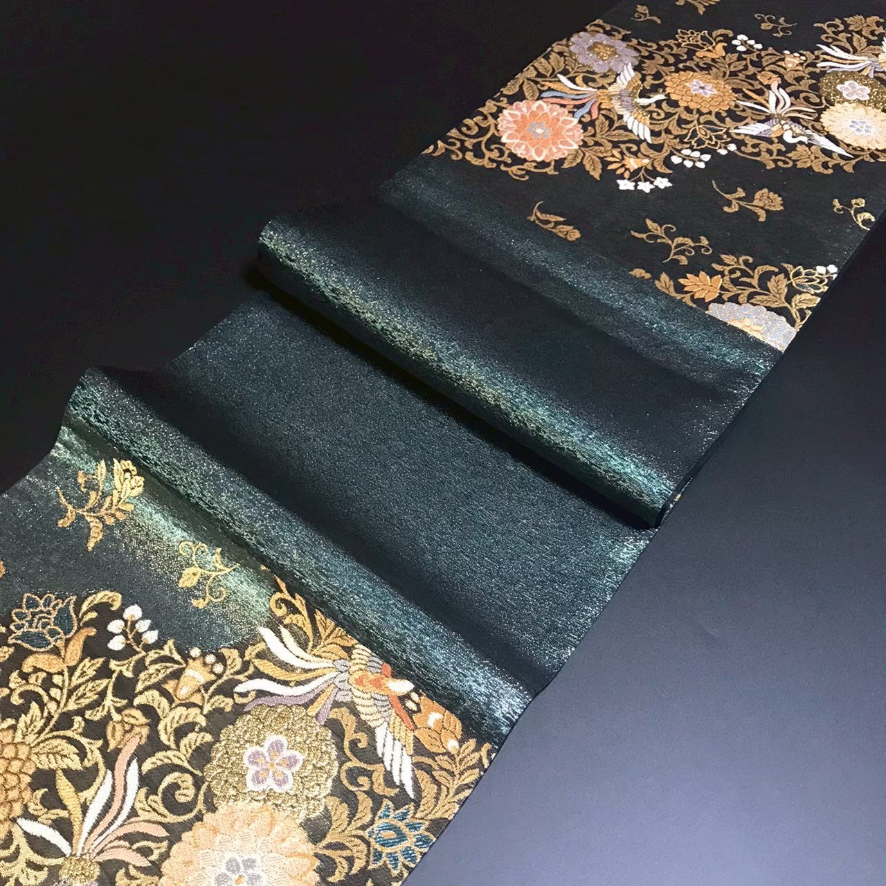 7202# Japanese Vintage Fukuro Obi Belt Kimono Fabric Silk Traditional