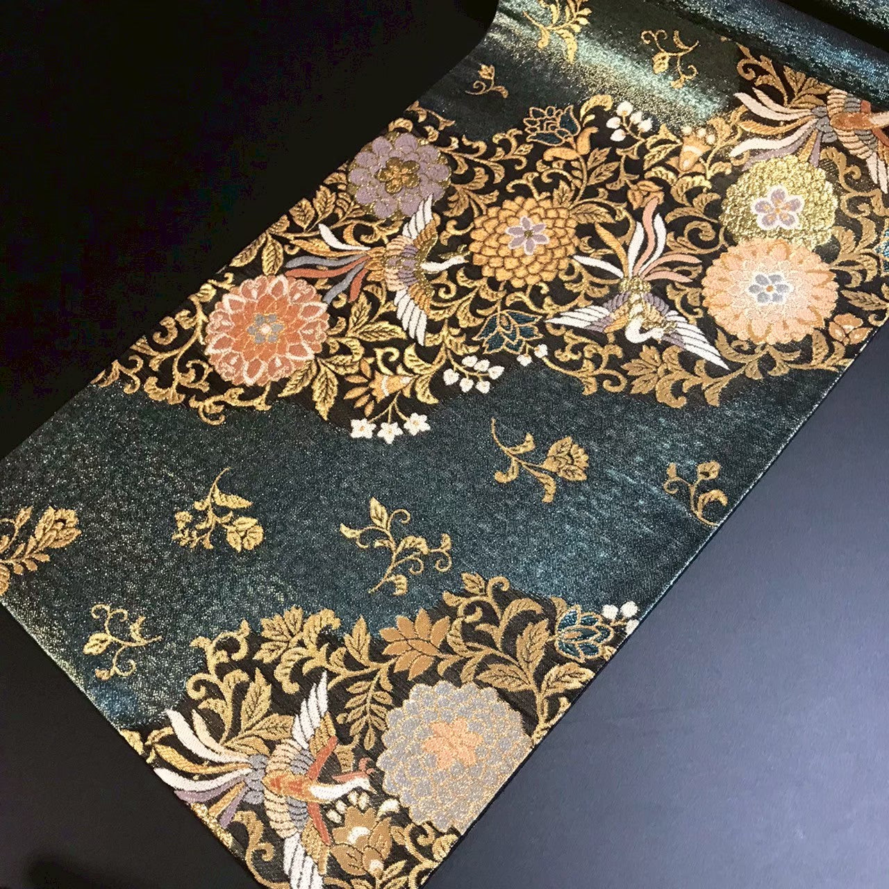 7202# Japanese Vintage Fukuro Obi Belt Kimono Fabric Silk Traditional