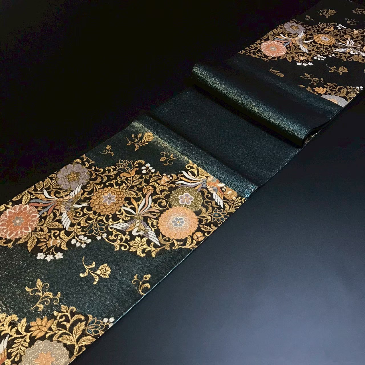 7202# Japanese Vintage Fukuro Obi Belt Kimono Fabric Silk Traditional