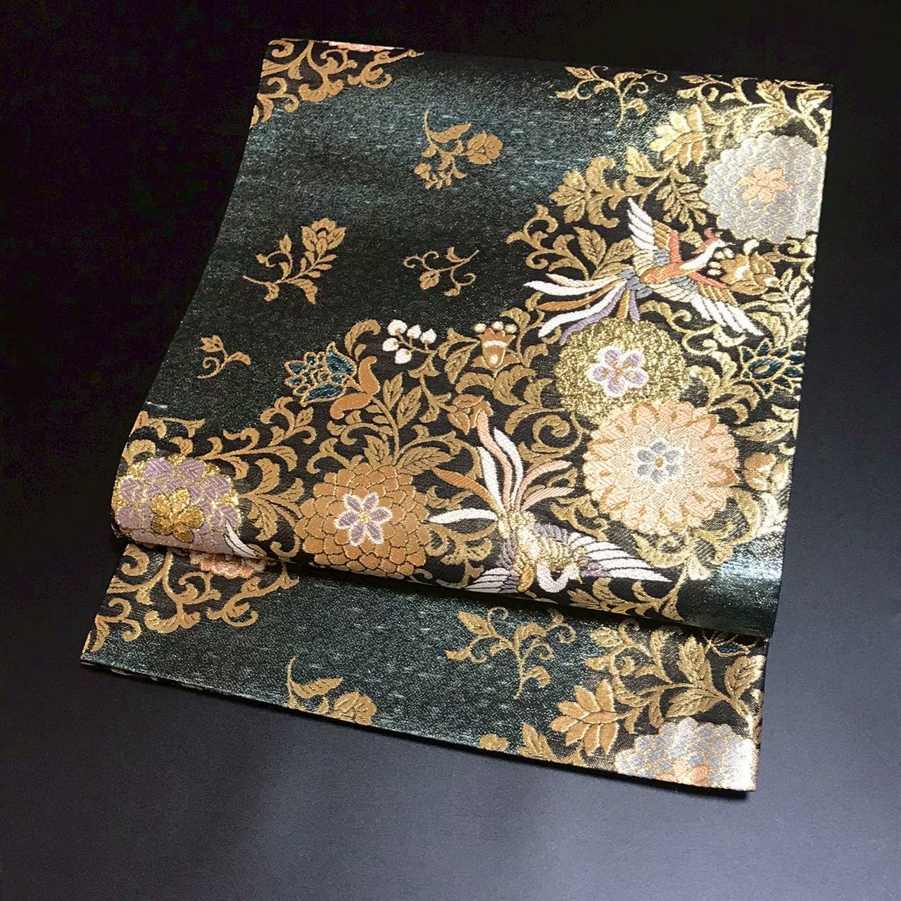 7202# Japanese Vintage Fukuro Obi Belt Kimono Fabric Silk Traditional