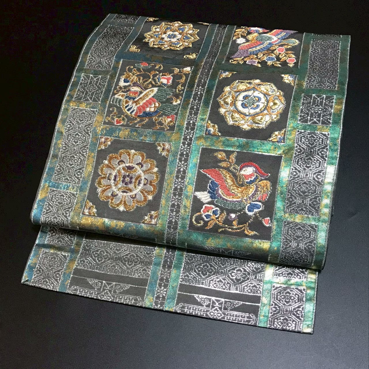 7201# Japanese Vintage Nagoya Obi Belt Kimono Fabric Silk Traditional