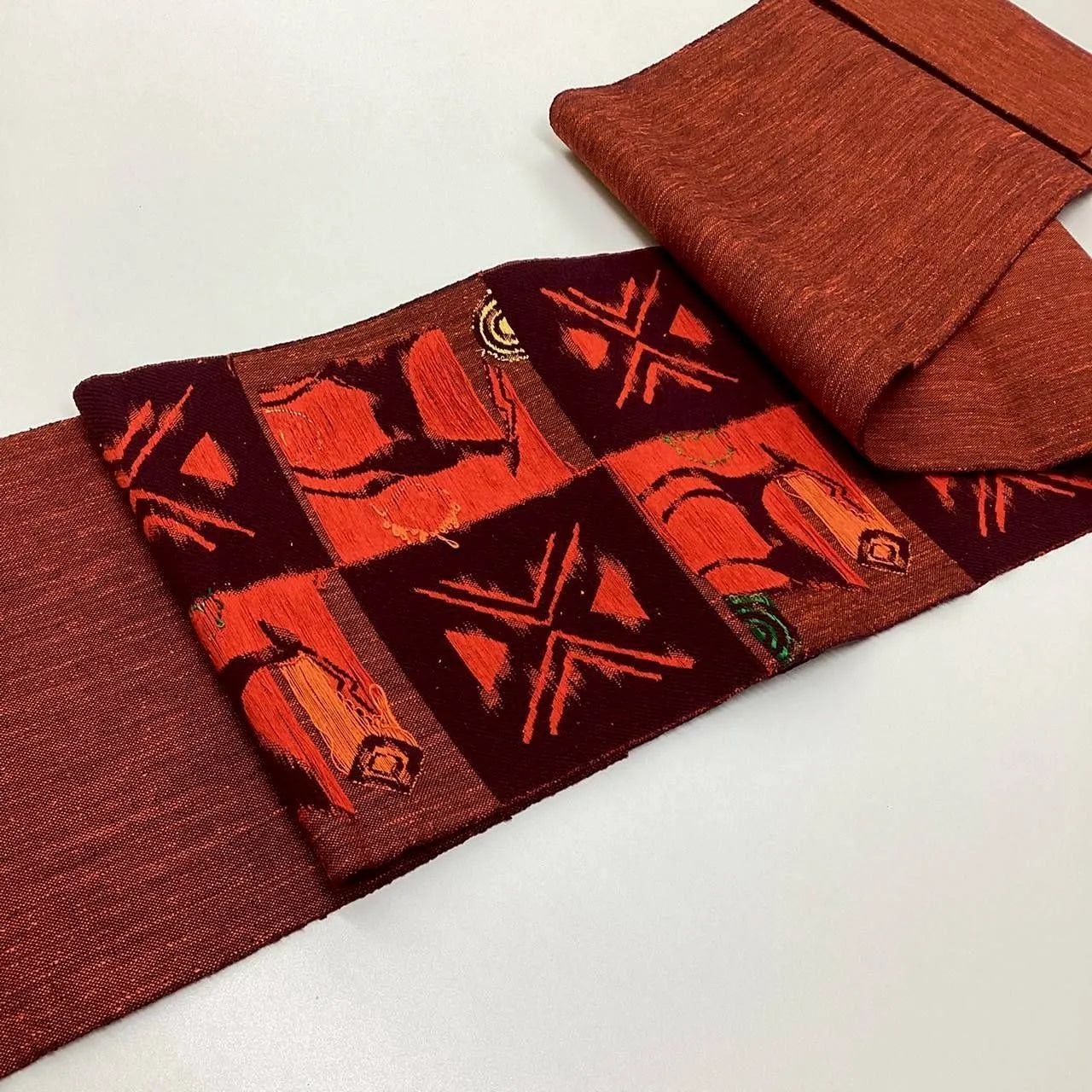 5692# Japanese Vintage Nagoya Obi Belt Kimono Pongee Fabric Silk Traditional