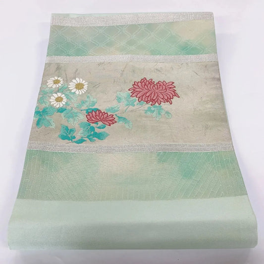 5590# Japanese Vintage Nagoya Obi Belt Kimono Fabric Silk Traditional
