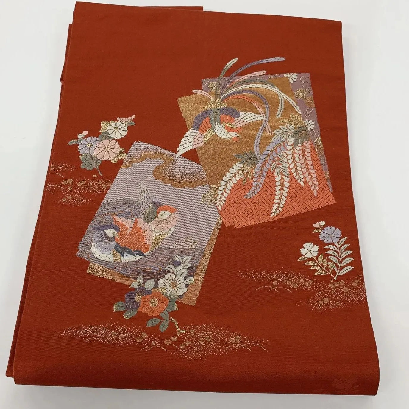5630# Japanese Vintage Nagoya Obi Belt Kimono Fabric Silk Traditional