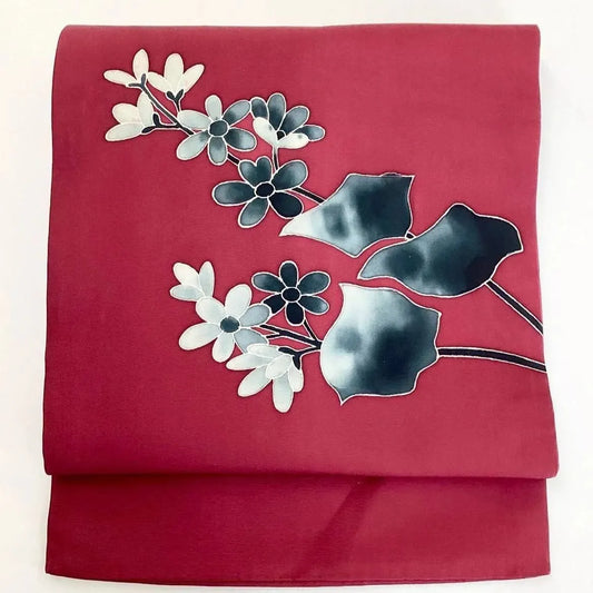 5698# Japanese Vintage Nagoya Obi Belt Kimono Fabric Silk Traditional