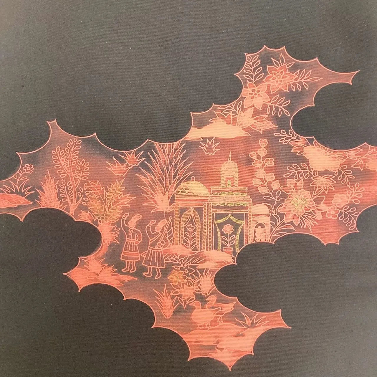 5663# Japanese Vintage Nagoya Obi Belt Kimono Fabric Silk Traditional