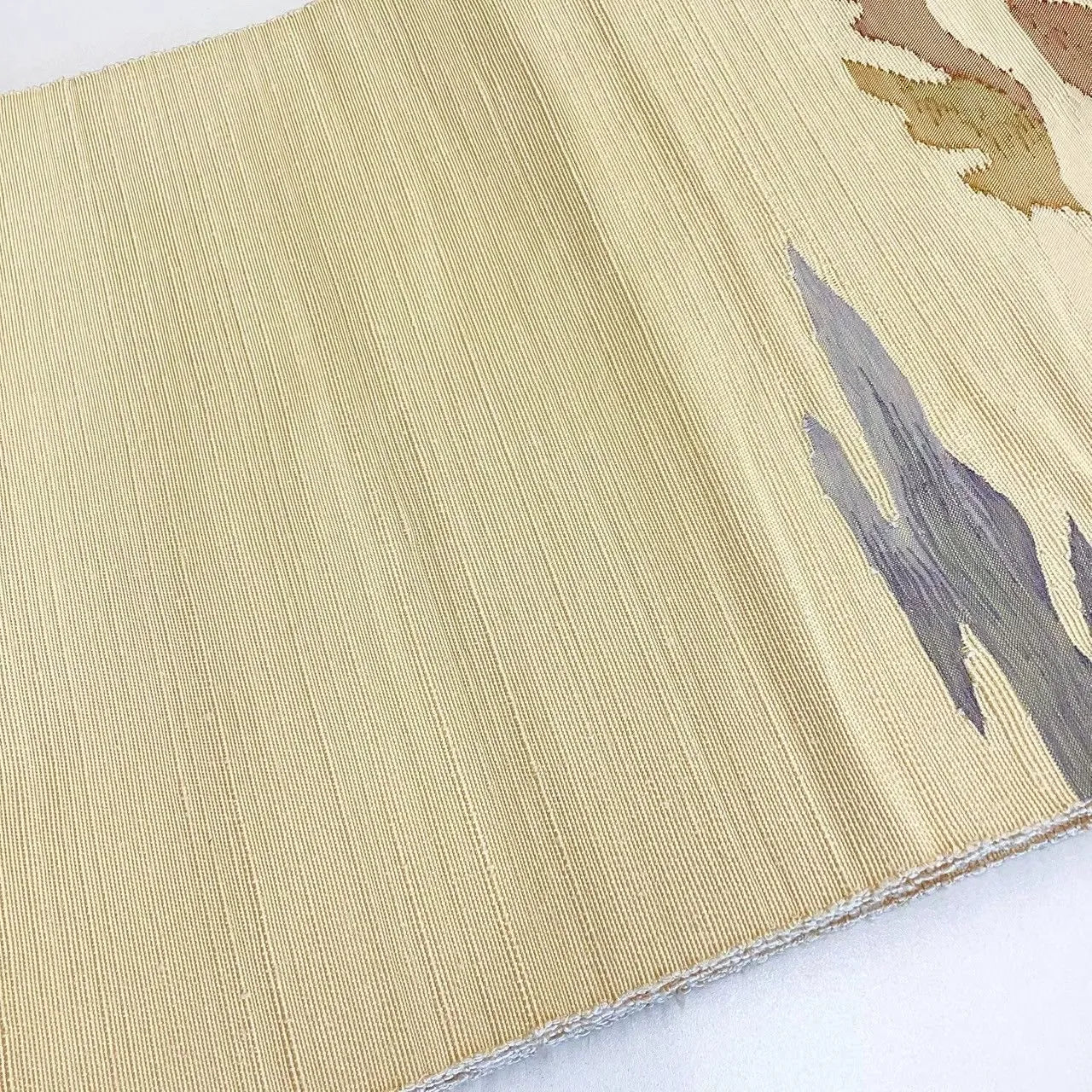 5648# Japanese Vintage Nagoya Obi Belt Kimono Pongee Fabric Silk Traditional