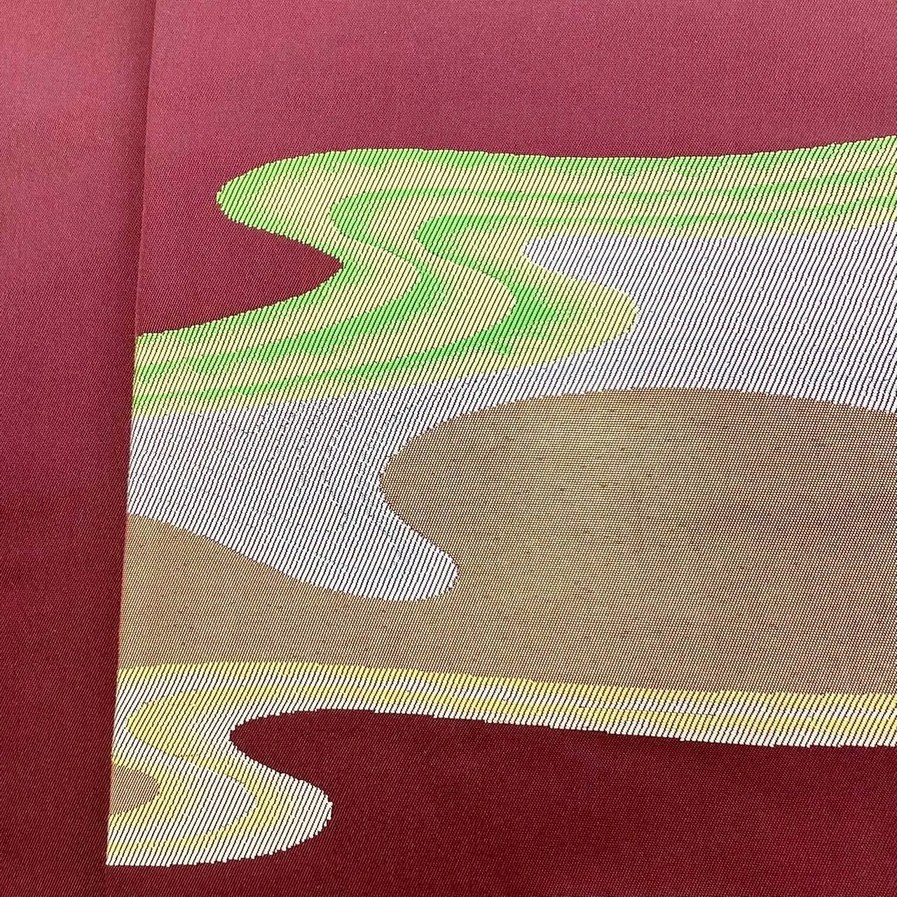 5694# Japanese Vintage Nagoya Obi Belt Kimono Fabric Silk Traditional