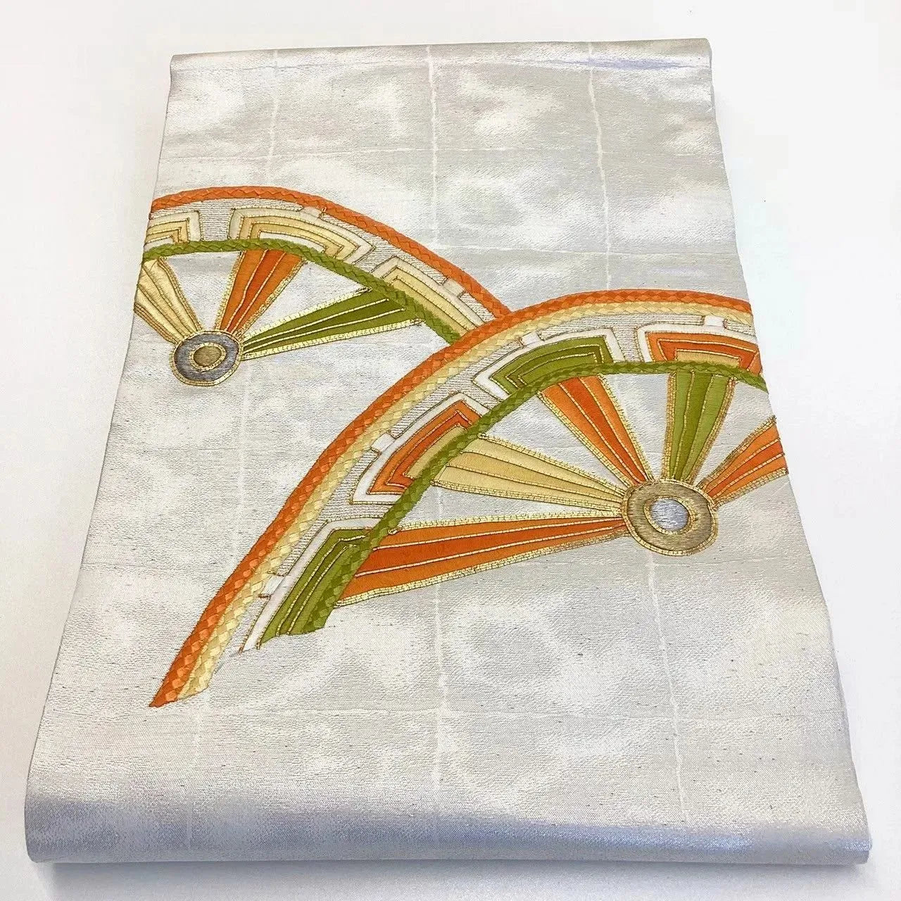 5668# Japanese Vintage Nagoya Obi Belt Kimono Fabric Silk Traditional Embroidery