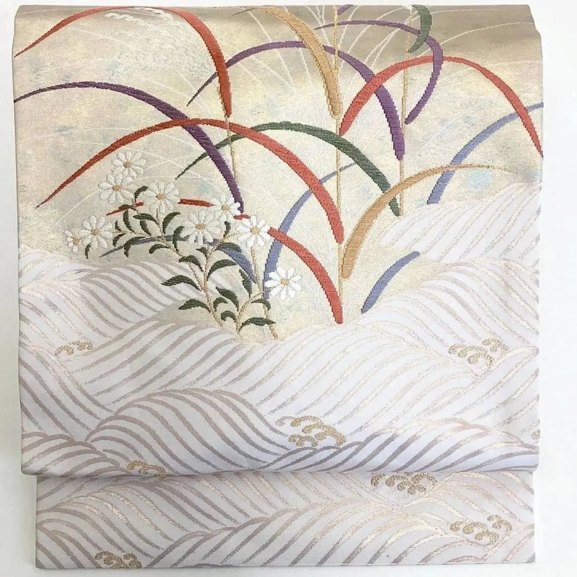 5721# Japanese Vintage Nagoya Obi Belt Kimono Fabric Silk Traditional