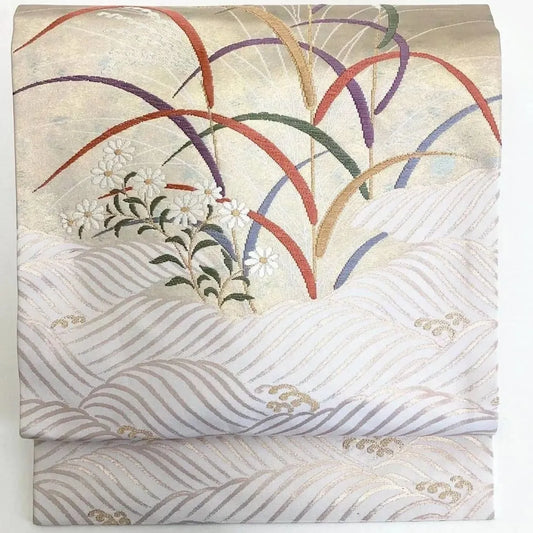 5721# Japanese Vintage Nagoya Obi Belt Kimono Fabric Silk Traditional