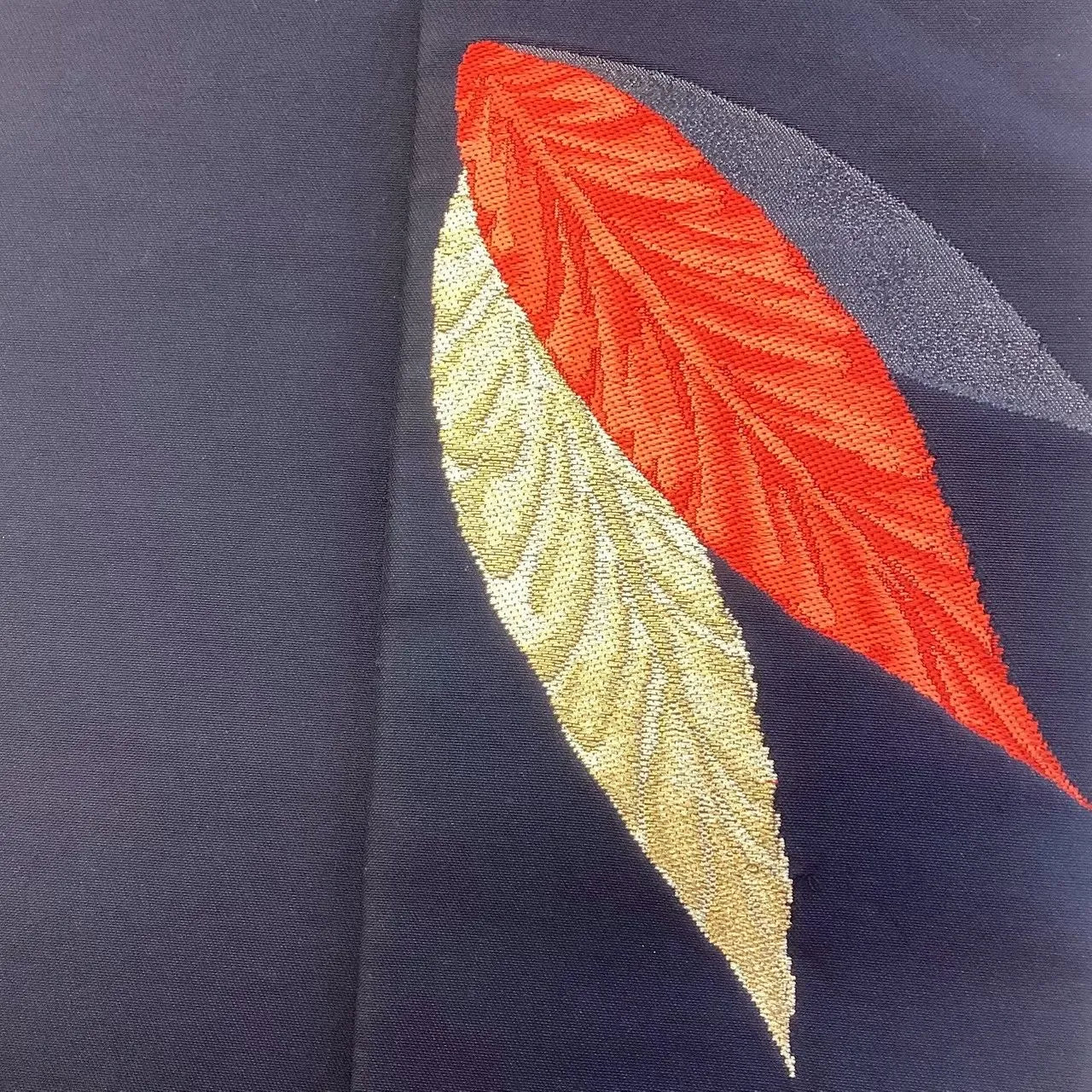 5666# Japanese Vintage Nagoya Obi Belt Kimono Fabric Silk Traditional Black