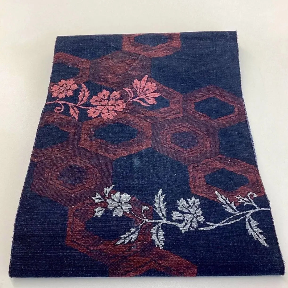 5705# Japanese Vintage Nagoya Obi Belt Kimono Pongee Fabric Silk Traditional