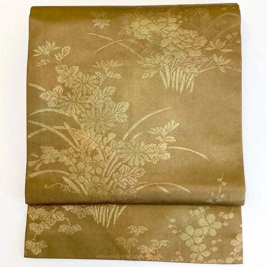 5684# Japanese Vintage Nagoya Obi Belt Kimono Fabric Silk Traditional