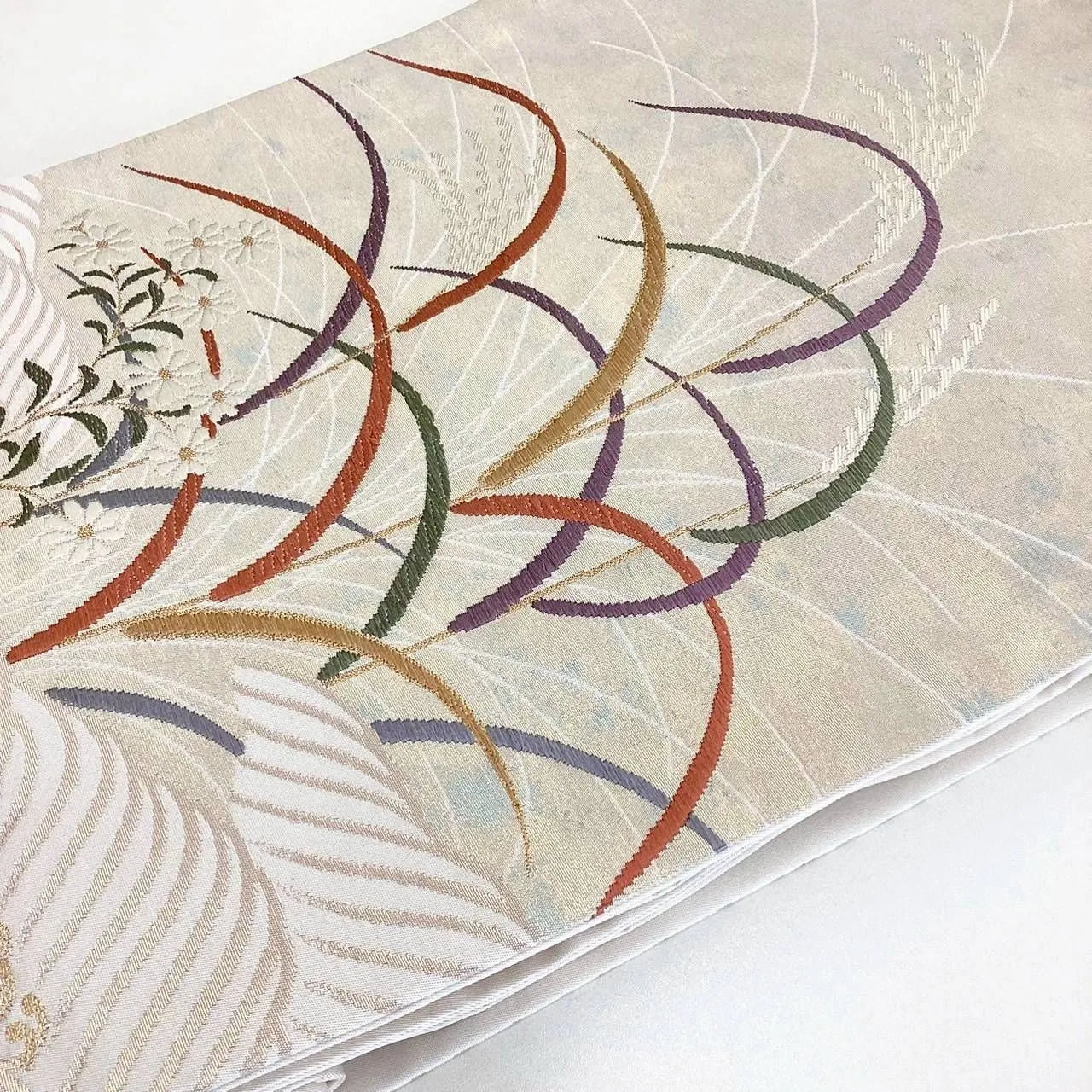 5721# Japanese Vintage Nagoya Obi Belt Kimono Fabric Silk Traditional