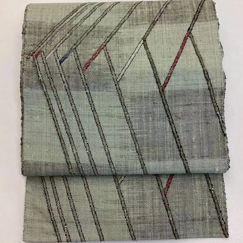 5713# Japanese Vintage Nagoya Obi Belt Kimono Pongee Fabric Silk Traditional