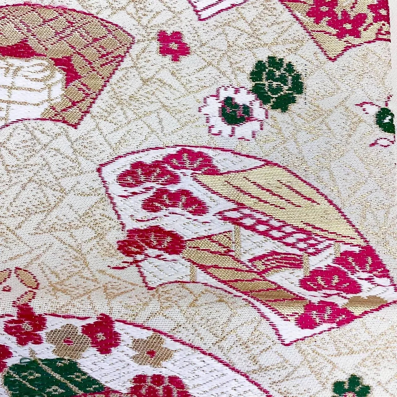 5693# Japanese Vintage Nagoya Obi Belt Kimono Fabric Silk Traditional