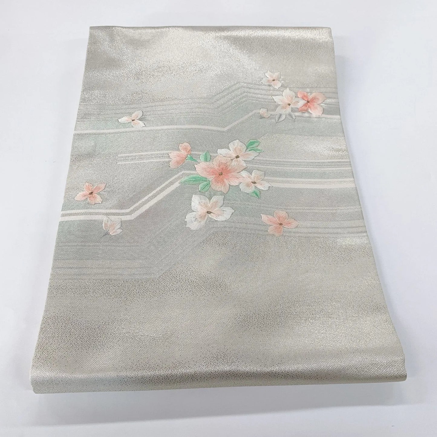 5627# Japanese Vintage Nagoya Obi Belt Kimono Fabric Silk Traditional Embroidery