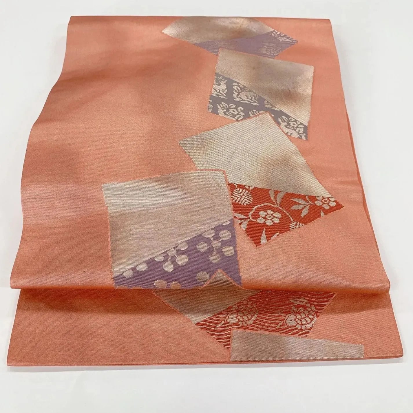 5616# Japanese Vintage Nagoya Obi Belt Kimono Fabric Silk Traditional