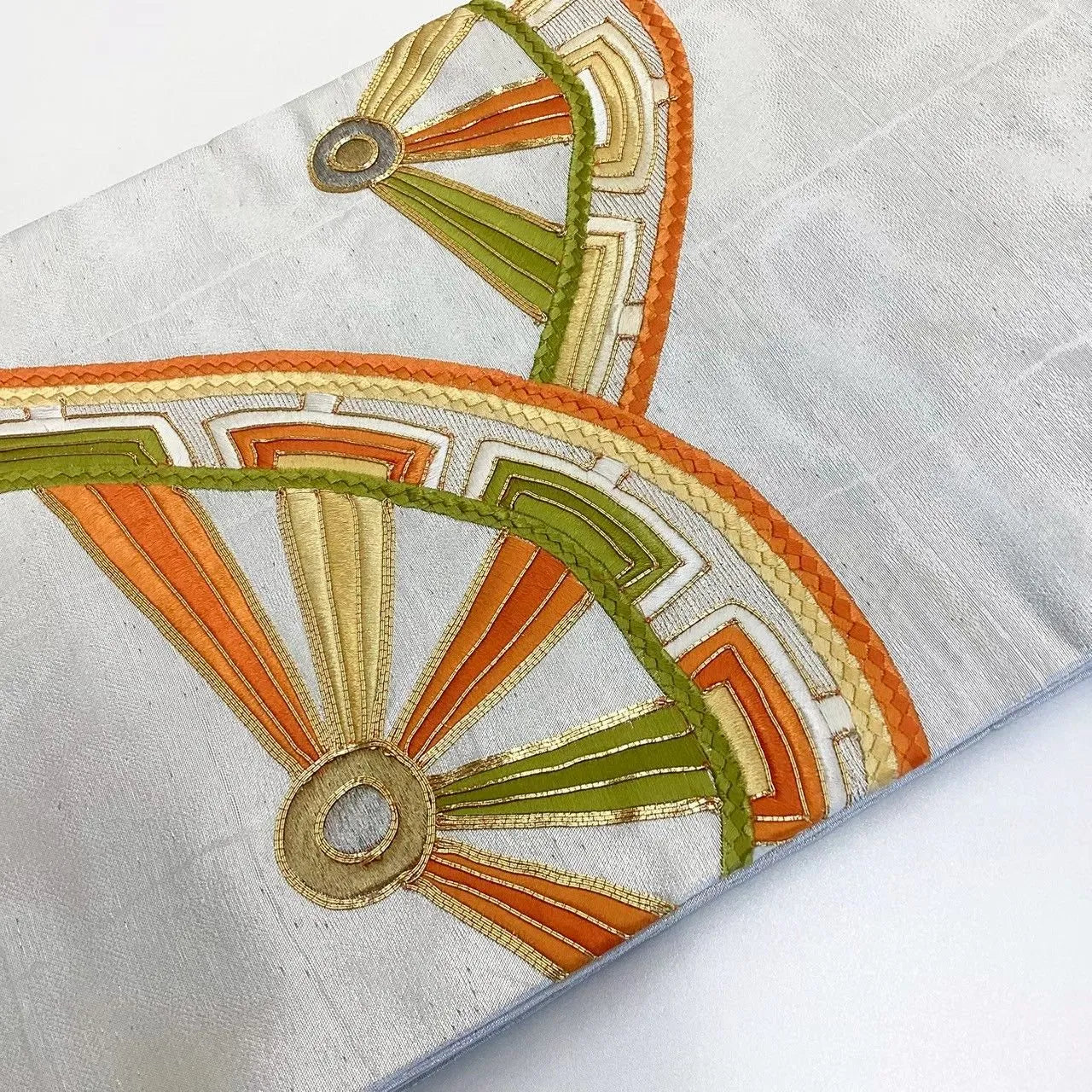 5668# Japanese Vintage Nagoya Obi Belt Kimono Fabric Silk Traditional Embroidery