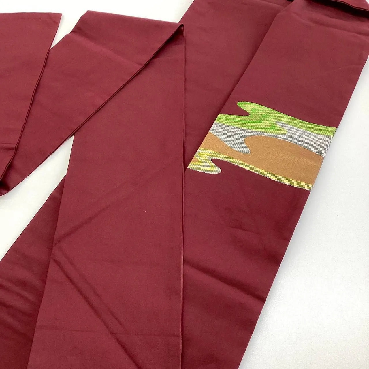 5694# Japanese Vintage Nagoya Obi Belt Kimono Fabric Silk Traditional