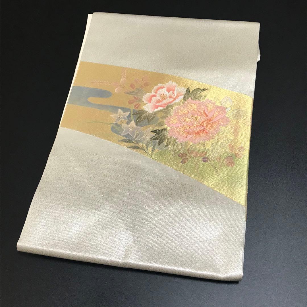 6755# Japanese Vintage Nagoya Obi Belt Kimono Fabric Silk Traditional Embroidery