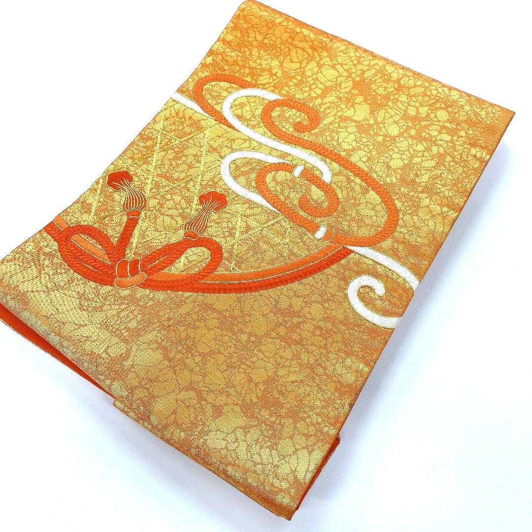 5529# Japanese Vintage Nagoya Obi Belt Kimono Fabric Silk Traditional Embroidery